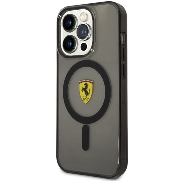 Ferrari FEHMP14LURKK iPhone 14 Pro 6,1" fekete keménytok áttetsző Magsafe