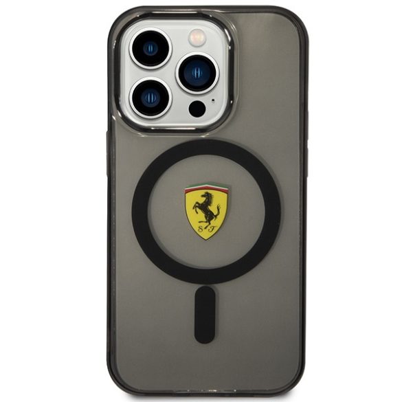 Ferrari FEHMP14LURKK iPhone 14 Pro 6,1" fekete keménytok áttetsző Magsafe