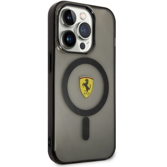 Ferrari FEHMP14XURKK iPhone 14 Pro Max 6.7" fekete keménytok  áttetsző Magsafe