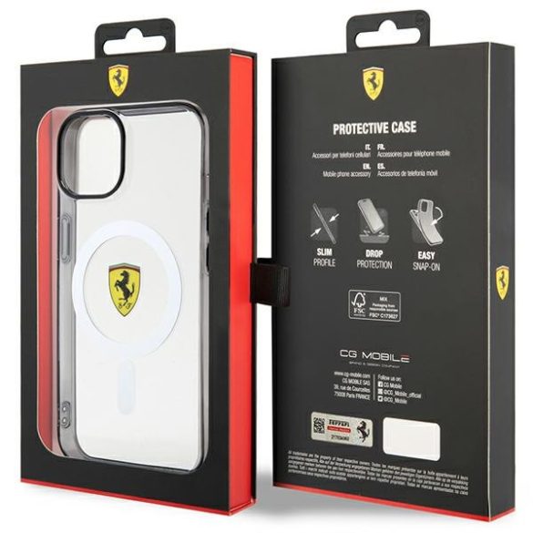 Ferrari FEHMP14MURKT iPhone 14 Plus / 15 Plus 6,7" átlátszó keménytok Outline Magsafe