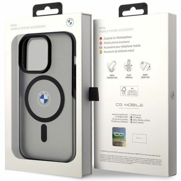 Etui BMW BMHMP14LDSLK iPhone 14 Pro 6.1" fekete keménytok  Aláírás MagSafe aláírás