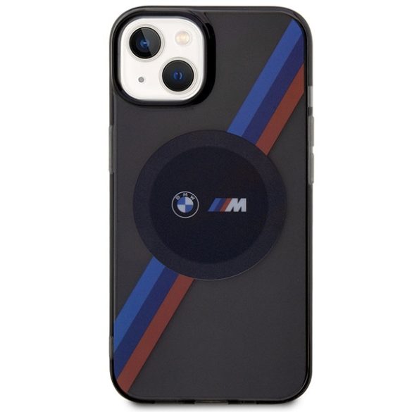 Etui BMW BMHMP14SHDTK iPhone 14 / 15 / 13 6.1" szürke tricolor csíkos MagSafe tok