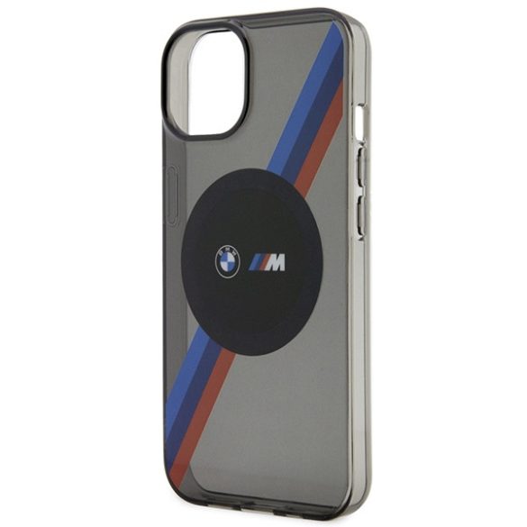 Etui BMW BMHMP14SHDTK iPhone 14 / 15 / 13 6.1" szürke tricolor csíkos MagSafe tok