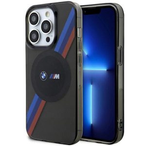 Etui BMW BMHMP14LHDTK iPhone 14 Pro 6.1" szürke Tricolor Stripes MagSafe szürke csíkok tok