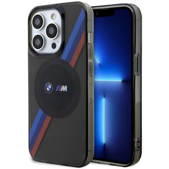 Etui BMW BMHMP14XHDTK iPhone 14 Pro Max 6,7" szürke keménytok  Tricolor Stripes MagSafe