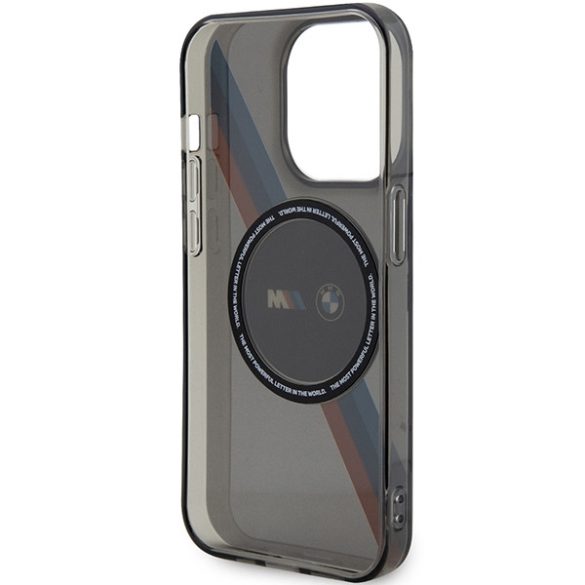 Etui BMW BMHMP14XHDTK iPhone 14 Pro Max 6,7" szürke keménytok  Tricolor Stripes MagSafe