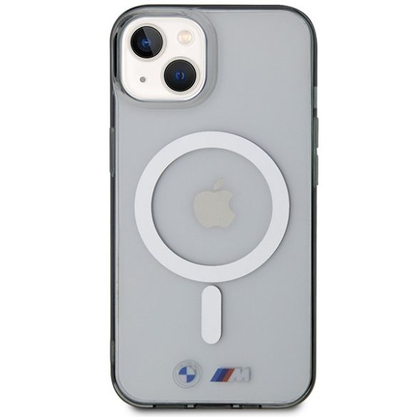 Etui BMW BMHMP14SHCRS iPhone 14 / 15 / 13 6.1" átlátszó keménytok Ezüst gyűrű MagSafe