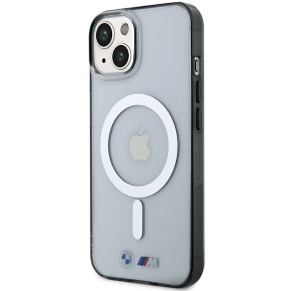 Etui BMW BMHMP14MHCRS iPhone 14 Plus / 15 Plus 6.7" átlátszó keménytok Ezüst gyűrű MagSafe