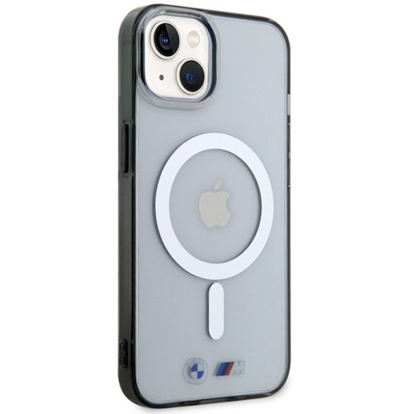 Etui BMW BMHMP14MHCRS iPhone 14 Plus / 15 Plus 6.7" átlátszó keménytok Ezüst gyűrű MagSafe