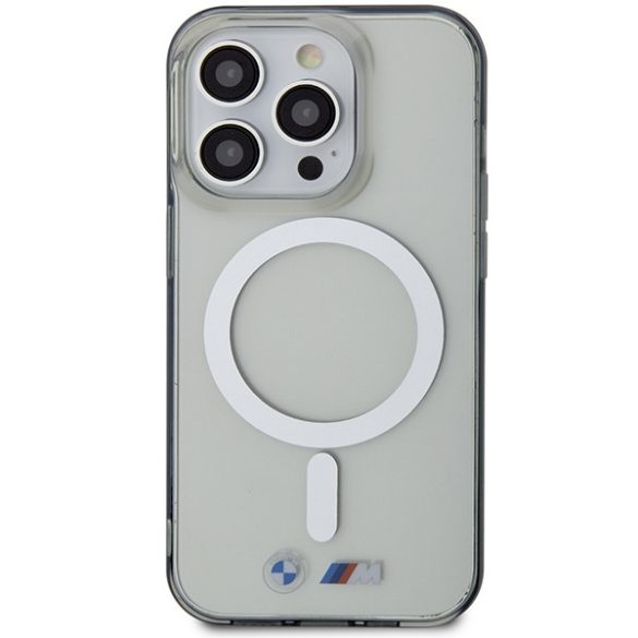 Etui BMW BMHMP14LHCRS iPhone 14 Pro 6.1" átlátszó keménytok ezüst gyűrű MagSafe