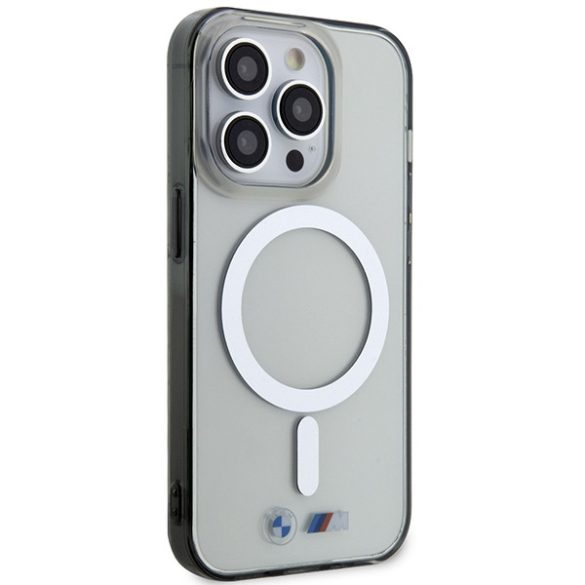 Etui BMW BMHMP14LHCRS iPhone 14 Pro 6.1" átlátszó keménytok ezüst gyűrű MagSafe