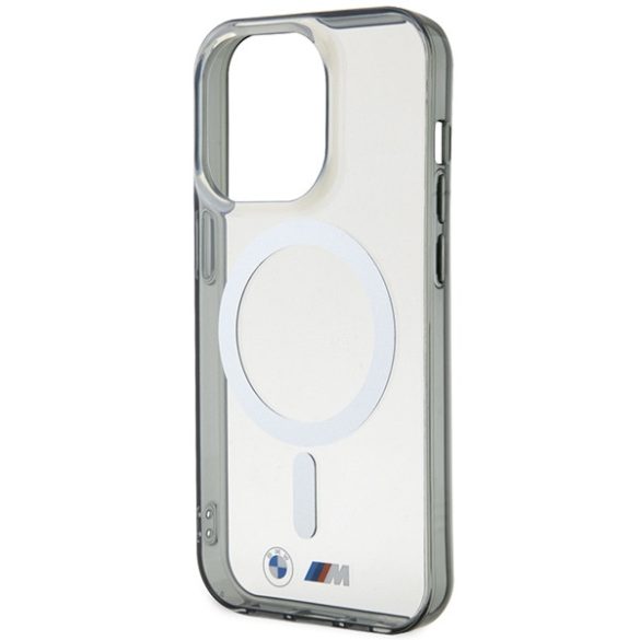 Etui BMW BMHMP14LHCRS iPhone 14 Pro 6.1" átlátszó keménytok ezüst gyűrű MagSafe