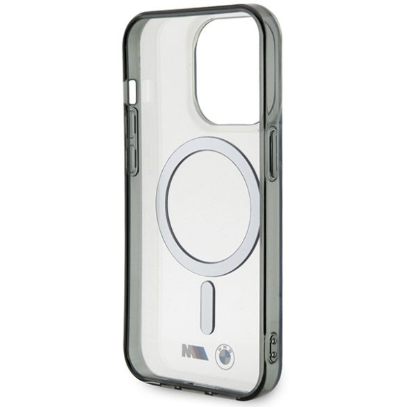 Etui BMW BMHMP14LHCRS iPhone 14 Pro 6.1" átlátszó keménytok ezüst gyűrű MagSafe