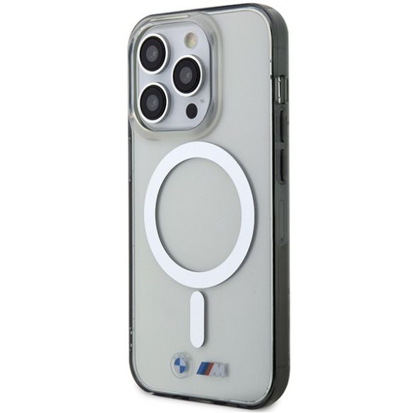 Etui BMW BMHMP14XHCRS iPhone 14 Pro Max 6.7" átlátszó keménytok Ezüst gyűrű MagSafe