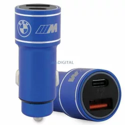   BMW autós töltő BMCCMUSBCB PD-QC 3.0 20W Fast Charge kék M Edition
