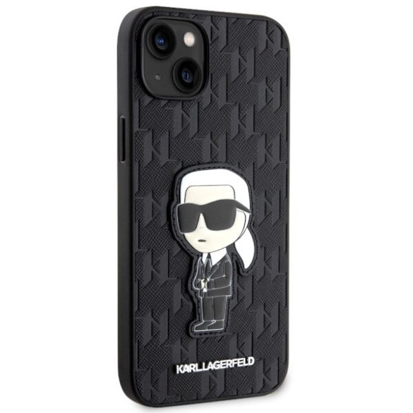 Karl Lagerfeld KLHCP14MSAKHPKK iPhone 14 Plus / 15 Plus 6.7" fekete Saffiano Monogram ikonikus tok