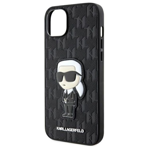 Karl Lagerfeld KLHCP14MSAKHPKK iPhone 14 Plus / 15 Plus 6.7" fekete Saffiano Monogram ikonikus tok