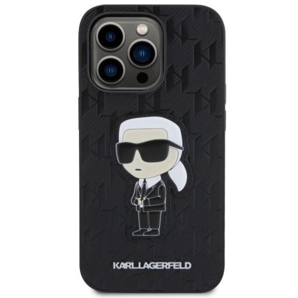 Karl Lagerfeld KLHCP14LSAKHPKK iPhone 14 Pro 6.1" fekete Saffiano monogram ikonikus tok