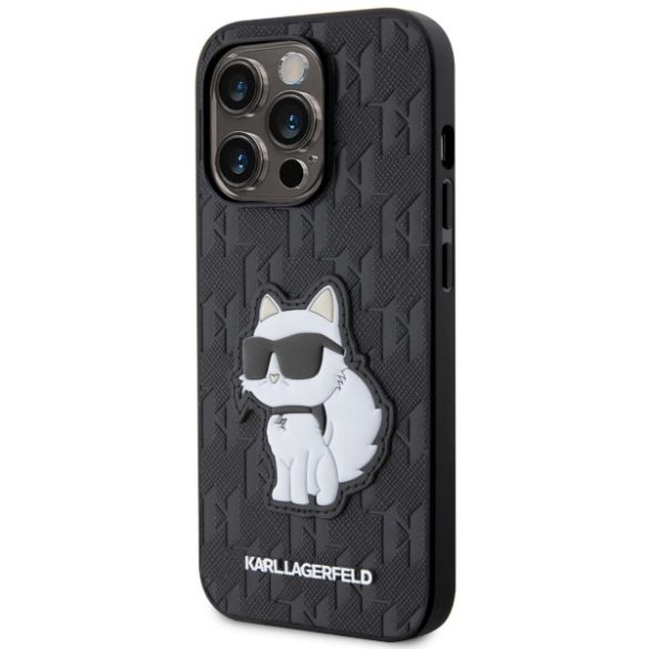 Karl Lagerfeld KLHCP14LSAKHPCK iPhone 14 Pro 6.1" fekete Saffiano Monogram Choupette tok