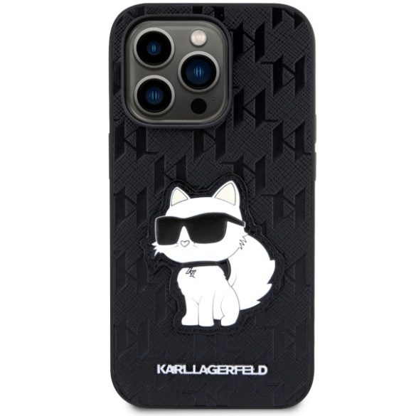 Karl Lagerfeld KLHCP14LSAKHPCK iPhone 14 Pro 6.1" fekete Saffiano Monogram Choupette tok