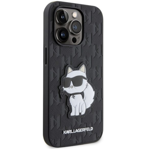 Karl Lagerfeld KLHCP14LSAKHPCK iPhone 14 Pro 6.1" fekete Saffiano Monogram Choupette tok