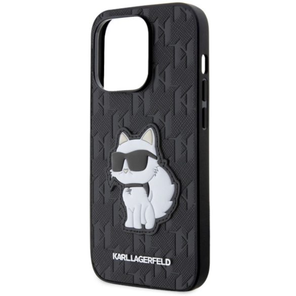 Karl Lagerfeld KLHCP14LSAKHPCK iPhone 14 Pro 6.1" fekete Saffiano Monogram Choupette tok