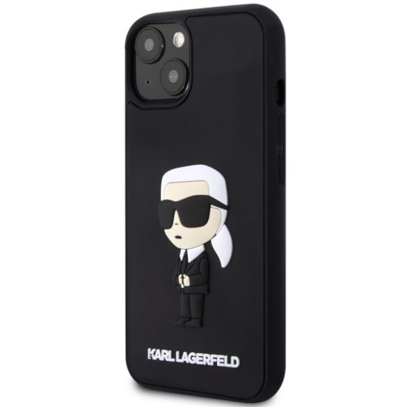 Karl Lagerfeld KLHCP14S3DRKINK iPhone 14 / 15 / 13 6.1" fekete keménytok gumi ikonikus 3D