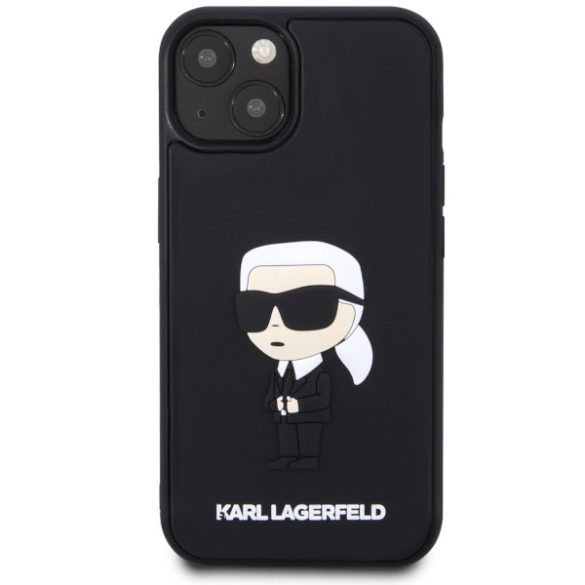Karl Lagerfeld KLHCP14S3DRKINK iPhone 14 / 15 / 13 6.1" fekete keménytok gumi ikonikus 3D