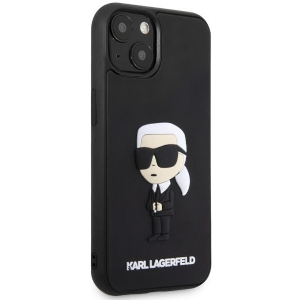 Karl Lagerfeld KLHCP14S3DRKINK iPhone 14 / 15 / 13 6.1" fekete keménytok gumi ikonikus 3D