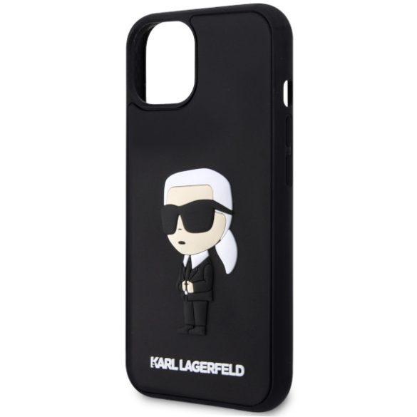 Karl Lagerfeld KLHCP14S3DRKINK iPhone 14 / 15 / 13 6.1" fekete keménytok gumi ikonikus 3D