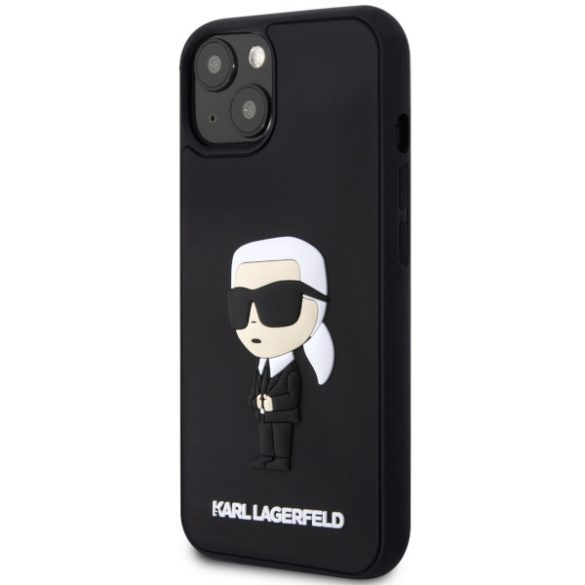 Karl Lagerfeld KLHCP14M3DRKINK iPhone 14 Plus / 15 Plus 6.7" fekete keménytok gumi ikonikus 3D