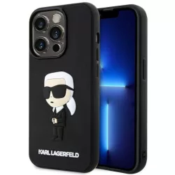   Karl Lagerfeld KLHCP14X3DRKINK iPhone 14 Pro Max 6.7" fekete keménytok Gumiból készült ikonikus 3D keménytok