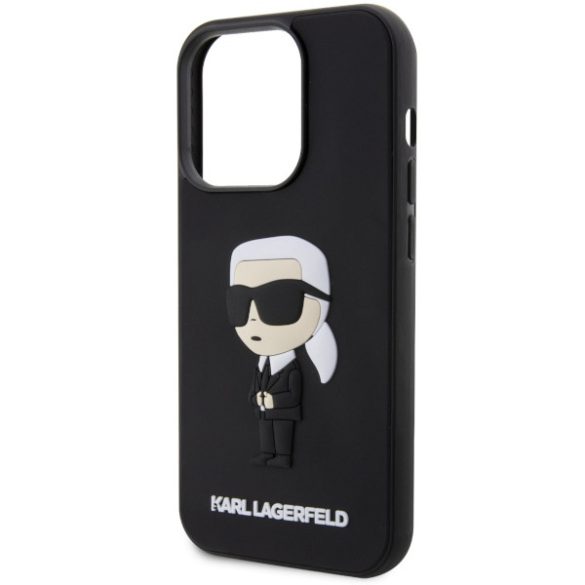 Karl Lagerfeld KLHCP14X3DRKINK iPhone 14 Pro Max 6.7" fekete keménytok Gumiból készült ikonikus 3D keménytok