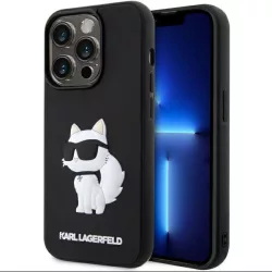   Karl Lagerfeld KLHCP14L3DRKHNK iPhone 14 Pro 6.1" fekete keménytok  Rubber Choupette 3D