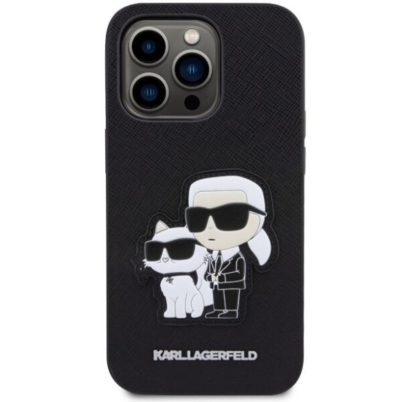 Karl Lagerfeld KLHCP14LSANKCPK iPhone 14 Pro 6.1" keménytok fekete Saffiano Karl & Choupette