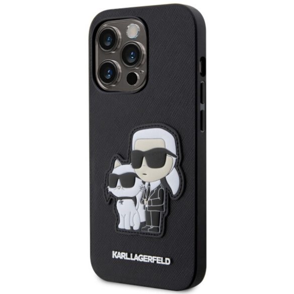 Karl Lagerfeld KLHCP14XSANKCPK iPhone 14 Pro Max 6.7" keménytok fekete Saffiano Karl & Choupette Karl és Choupette