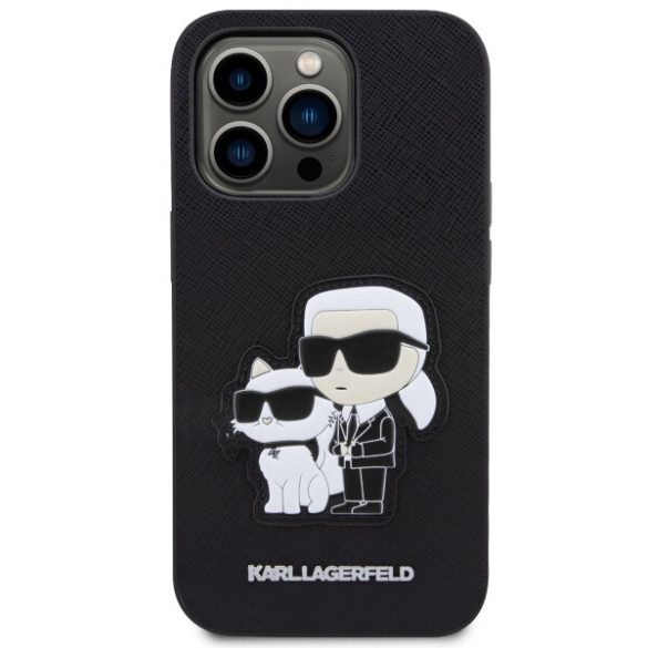 Karl Lagerfeld KLHCP14XSANKCPK iPhone 14 Pro Max 6.7" keménytok fekete Saffiano Karl & Choupette Karl és Choupette