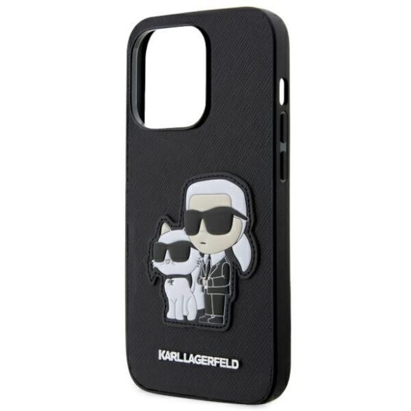 Karl Lagerfeld KLHCP14XSANKCPK iPhone 14 Pro Max 6.7" keménytok fekete Saffiano Karl & Choupette Karl és Choupette