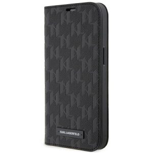 Karl Lagerfeld KLBKP14SSAKLHPK iPhone 14 / 15 / 13 6.1" könyvtok fekete Saffiano Monogram