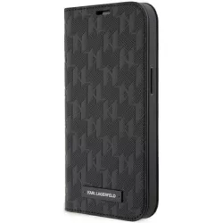   Karl Lagerfeld KLBKP14LSAKLHPK iPhone 14 Pro 6.1" könyvtok fekete Saffiano monogram