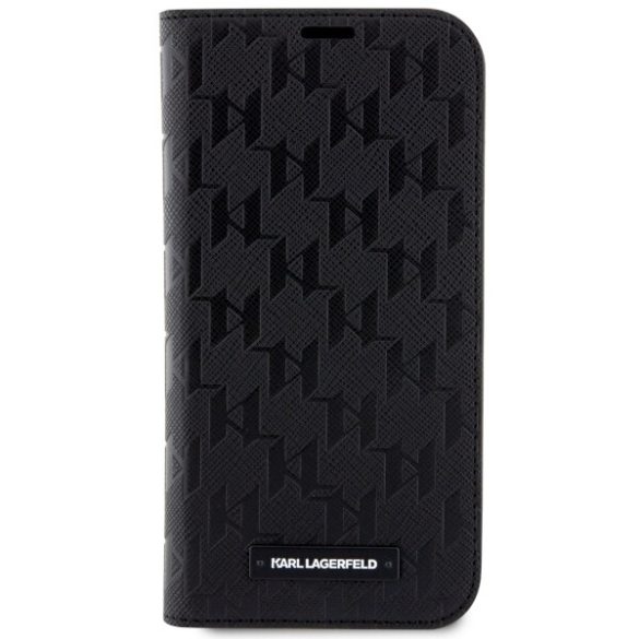 Karl Lagerfeld KLBKP14LSAKLHPK iPhone 14 Pro 6.1" könyvtok fekete Saffiano monogram