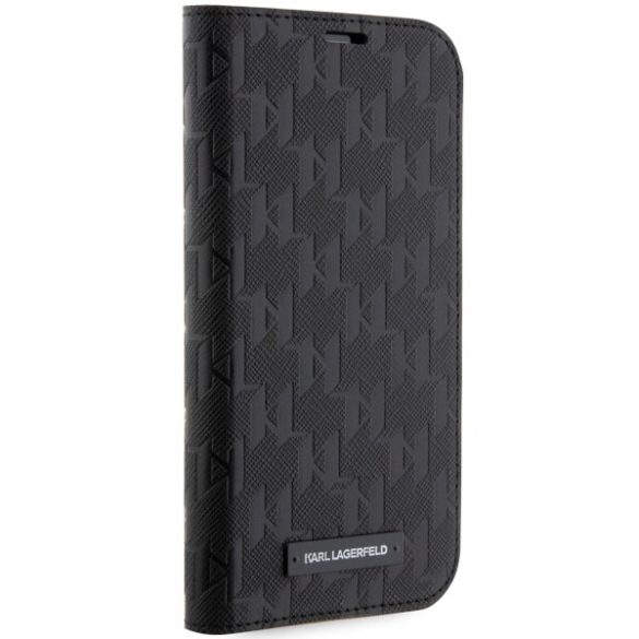 Karl Lagerfeld KLBKP14LSAKLHPK iPhone 14 Pro 6.1" könyvtok fekete Saffiano monogram