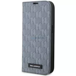   Karl Lagerfeld KLBKP14XSAKLHPG iPhone 14 Pro Max 6.7" könyvtok ezüst Saffiano monogram