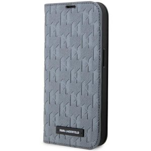 Karl Lagerfeld KLBKP14XSAKLHPG iPhone 14 Pro Max 6.7" könyvtok ezüst Saffiano monogram