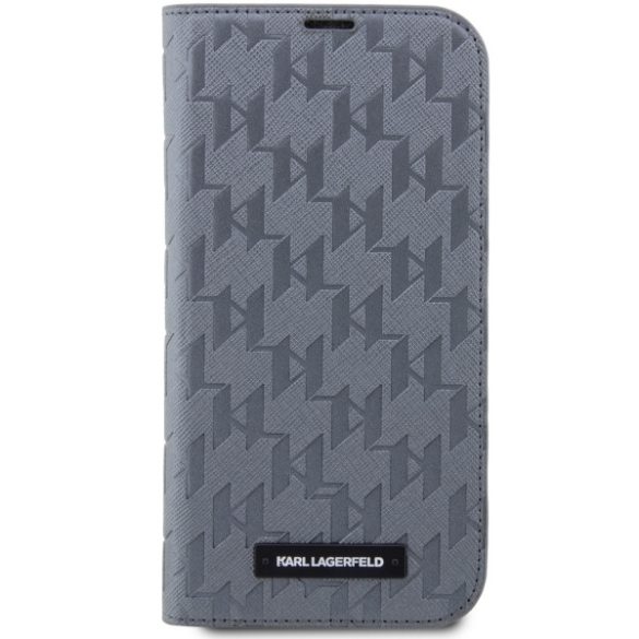 Karl Lagerfeld KLBKP14XSAKLHPG iPhone 14 Pro Max 6.7" könyvtok ezüst Saffiano monogram