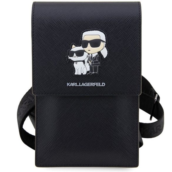 Karl Lagerfeld táska KLWBSAKCPMK fekete Saffiano Karl & Choupette