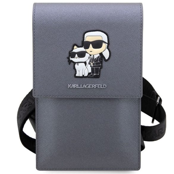 Karl Lagerfeld táska KLWBSAKCPMG ezüst Saffiano Karl & Choupette