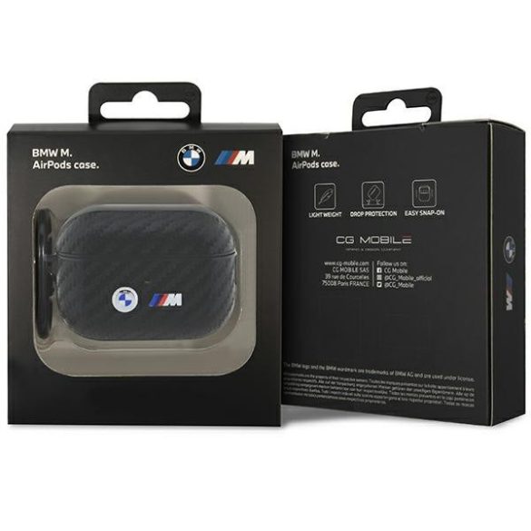 BMW BMAP2WMPUCA2 AirPods Pro 2 gen tok fekete Carbon dupla fém logó