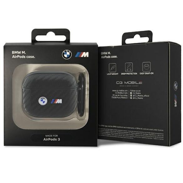 BMW BMA3WMPUCA2 AirPods 3 gen tok fekete Carbon dupla fém logó