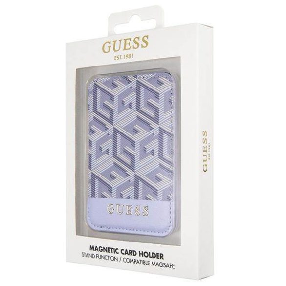 Guess pénztárcával kártyatartóval GUWMSHGCFSEB MagSafe GCube csíkos kék tok